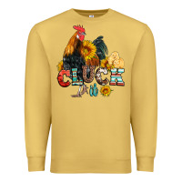 Antique Gold cluck it coop animals hen and chick aztec serape leopard Premium Sweatshirt - Artiststas