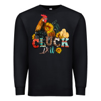 Black cluck it coop animals hen and chick aztec serape leopard Premium Sweatshirt - Artiststas