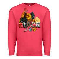 Cardinal cluck it coop animals hen and chick aztec serape leopard Premium Sweatshirt - Artiststas