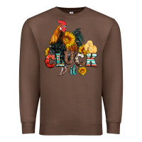 Chestnut cluck it coop animals hen and chick aztec serape leopard Premium Sweatshirt - Artiststas