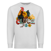 Dove Grey cluck it coop animals hen and chick aztec serape leopard Premium Sweatshirt - Artiststas