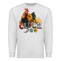 Oatmeal Heather cluck it coop animals hen and chick aztec serape leopard Premium Sweatshirt - Artiststas