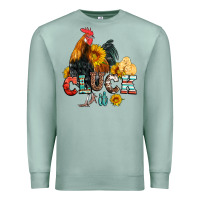 Seafoam cluck it coop animals hen and chick aztec serape leopard Premium Sweatshirt - Artiststas