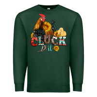 Sports Green cluck it coop animals hen and chick aztec serape leopard Premium Sweatshirt - Artiststas