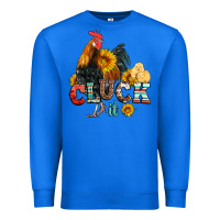 True Royal cluck it coop animals hen and chick aztec serape leopard Premium Sweatshirt - Artiststas