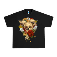 Black Triangle Flower Skeletons Urban Heavy Tee - RanaPortraitStore
