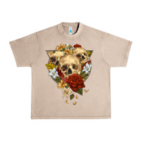 French Oak Triangle Flower Skeletons Urban Heavy Tee - RanaPortraitStore