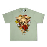 Oil Green Triangle Flower Skeletons Urban Heavy Tee - RanaPortraitStore