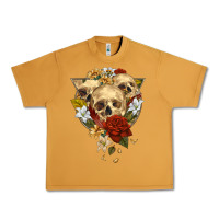 Peanut Butter Triangle Flower Skeletons Urban Heavy Tee - RanaPortraitStore
