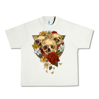 Pistachio Triangle Flower Skeletons Urban Heavy Tee - RanaPortraitStore