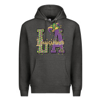 Charcoal Heather louisiana mardi gras Premium Hoodie - MaliasSmallBusiness