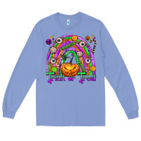 Colony Blue Trick or Treat Halloween Rainbow Long Sleeve Tee - texasbilliewilder