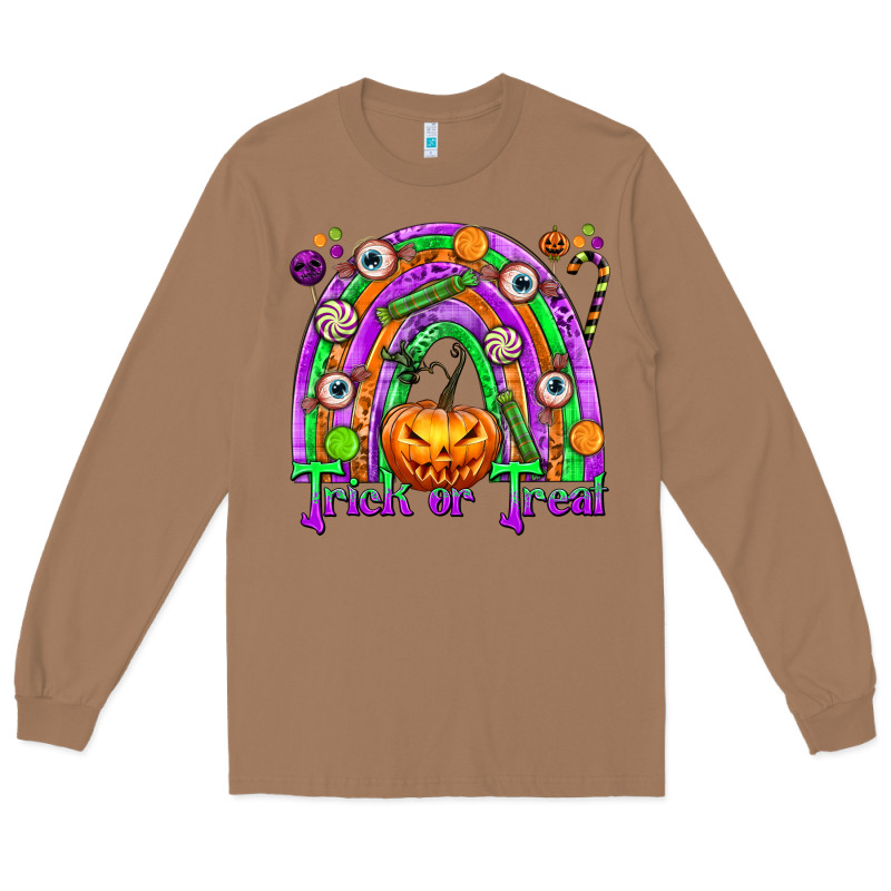 Trick Or Treat Halloween Rainbow Long Sleeve Tee by texasbilliewilder | Teevron