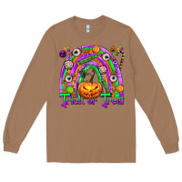 Toasted Coconut Trick or Treat Halloween Rainbow Long Sleeve Tee - texasbilliewilder