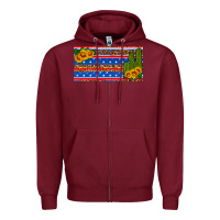 Burgundy usa sunflower and cactus license plate Zipper Hoodie - HRA Design Shop