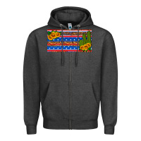 Charcoal Heather usa sunflower and cactus license plate Zipper Hoodie - HRA Design Shop
