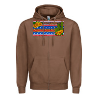 Chestnut usa sunflower and cactus license plate Zipper Hoodie - HRA Design Shop