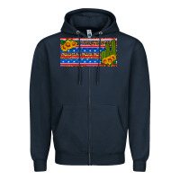Navy usa sunflower and cactus license plate Zipper Hoodie - HRA Design Shop