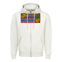 Oatmeal Heather usa sunflower and cactus license plate Zipper Hoodie - HRA Design Shop