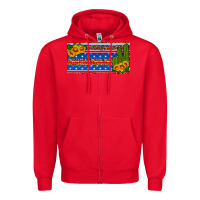 Red usa sunflower and cactus license plate Zipper Hoodie - HRA Design Shop