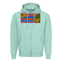 Seafoam usa sunflower and cactus license plate Zipper Hoodie - HRA Design Shop