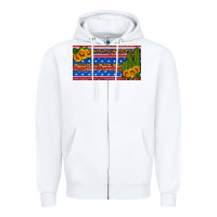 White usa sunflower and cactus license plate Zipper Hoodie - HRA Design Shop