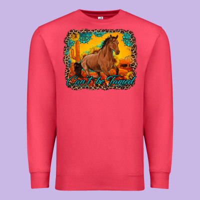 Can't Be Tamed Horse With Sunflowers Turquoise Gemstone Western Sunset Premium Sweatshirt Designed By Artiststas