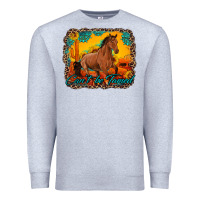 Heather Grey can't be tamed horse with sunflowers turquoise gemstone western sunset Premium Sweatshirt - Artiststas