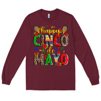 Burgundy happy cinco de mayo Long Sleeve Tee - Zillion Design Studio