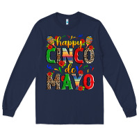Navy happy cinco de mayo Long Sleeve Tee - Zillion Design Studio