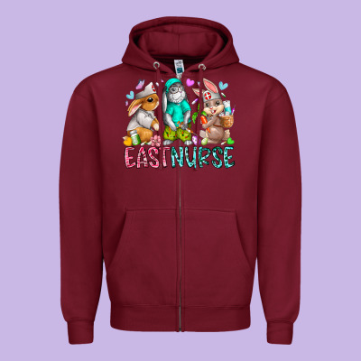 East Nurse Zipper Hoodie Designed By Racoondesign
