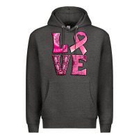 Charcoal Heather Breast Cancer love Premium Hoodie - NancyCooperArtShop