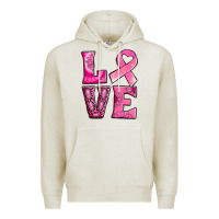 Oatmeal Heather Breast Cancer love Premium Hoodie - NancyCooperArtShop