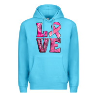 Ocean Blue Breast Cancer love Premium Hoodie - NancyCooperArtShop