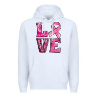 White Breast Cancer love Premium Hoodie - NancyCooperArtShop