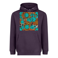 Plum leopard gemstone seamless pattern Heavyweight Hoodie - BundleAndBundleShop