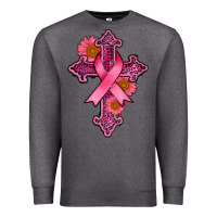 Charcoal Heather breast cancer cross Premium Sweatshirt - AdoDesignShop