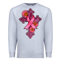 Heather Grey breast cancer cross Premium Sweatshirt - AdoDesignShop