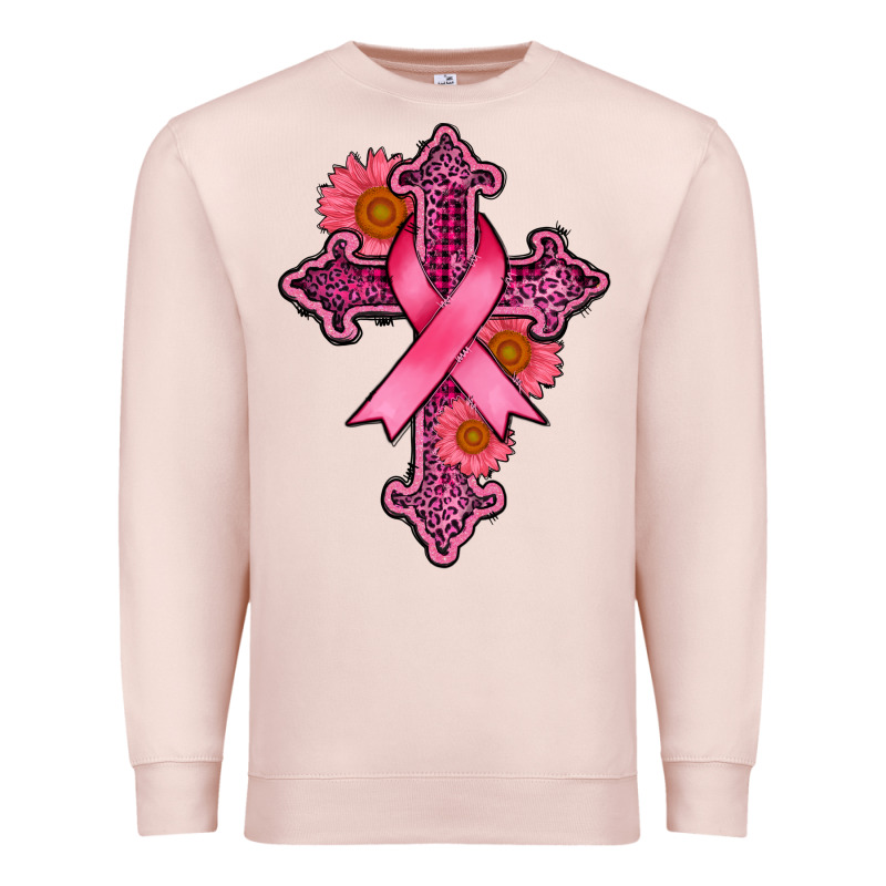 Breast Cancer Cross Premium Sweatshirt by AdoDesignShop | Teevron