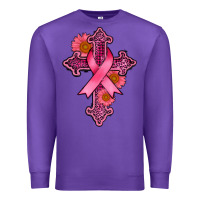Purple breast cancer cross Premium Sweatshirt - AdoDesignShop