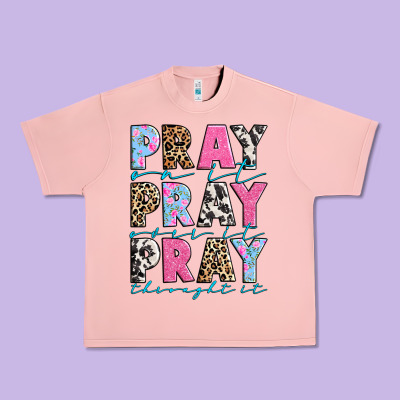 Urban Heavy Tee pray on it pray over it pray throught it