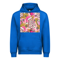 Cobalt christmas cake and pink mug seamless pattern bbs Urban Hoodie - BundleAndBundleShop