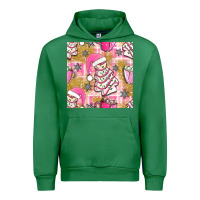 Emerald christmas cake and pink mug seamless pattern bbs Urban Hoodie - BundleAndBundleShop