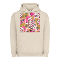 Pigment French Oak christmas cake and pink mug seamless pattern bbs Urban Hoodie - BundleAndBundleShop