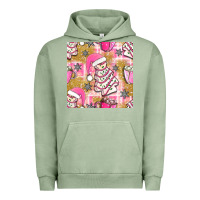 Pigment Oil Green christmas cake and pink mug seamless pattern bbs Urban Hoodie - BundleAndBundleShop