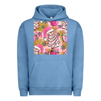 Pigment Pebble Blue christmas cake and pink mug seamless pattern bbs Urban Hoodie - BundleAndBundleShop