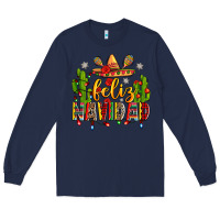 Navy feliz navidad Long Sleeve Tee - Zillion Design Studio