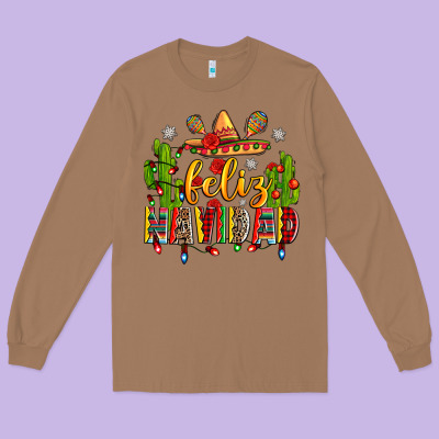 Feliz Navidad Long Sleeve Tee Designed By Zillion Design Studio