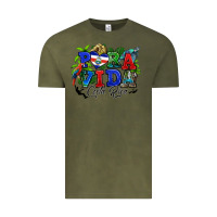 Vintage Olive pura vida costa rica rana Vintage Tee - RanaPortraitStore