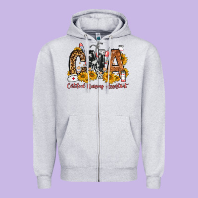 Cna Certified Nursing Assistant Zipper Hoodie Designed By Fadigitalartstudio